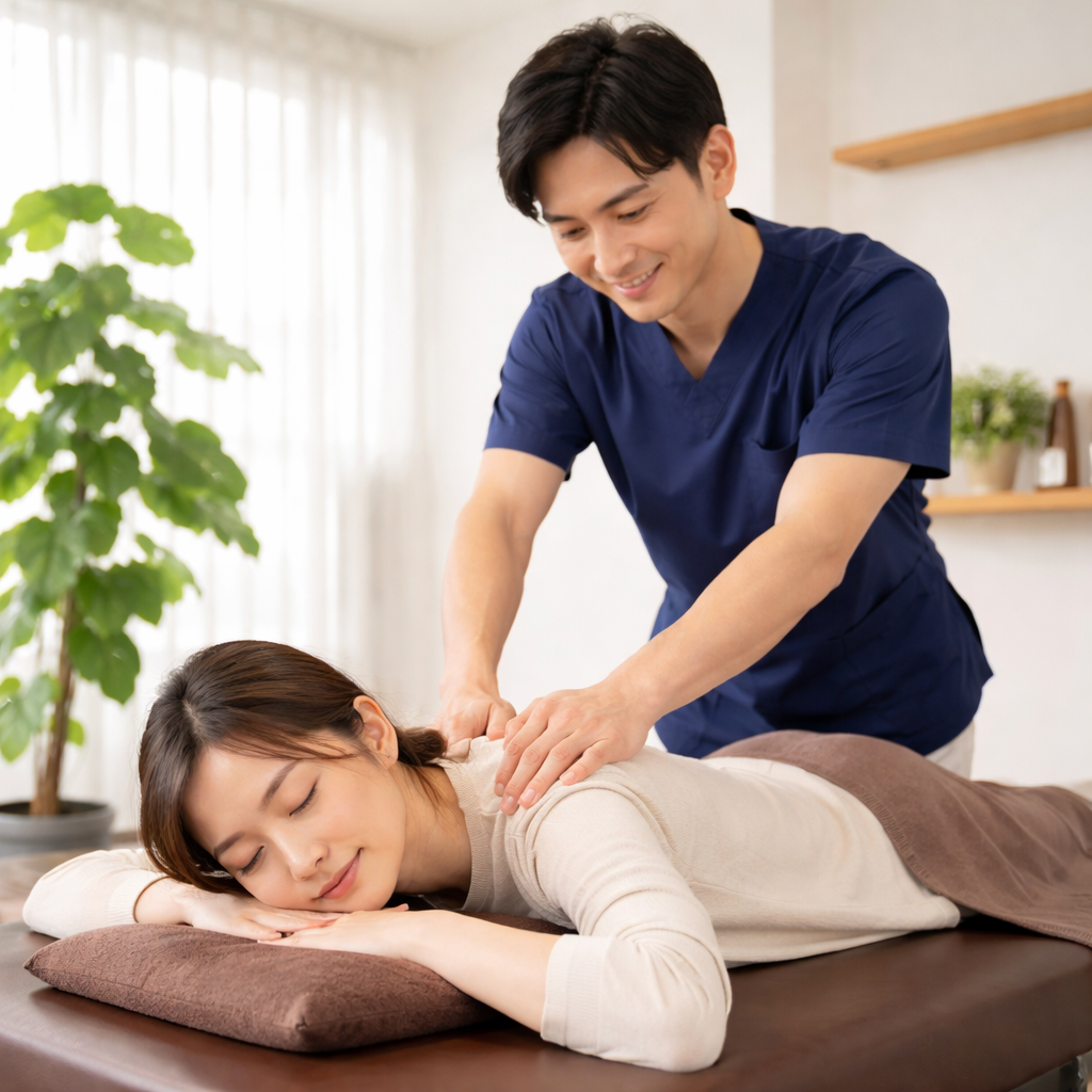 元住吉 整体 中国推拿 雲龍推拿 施術風景